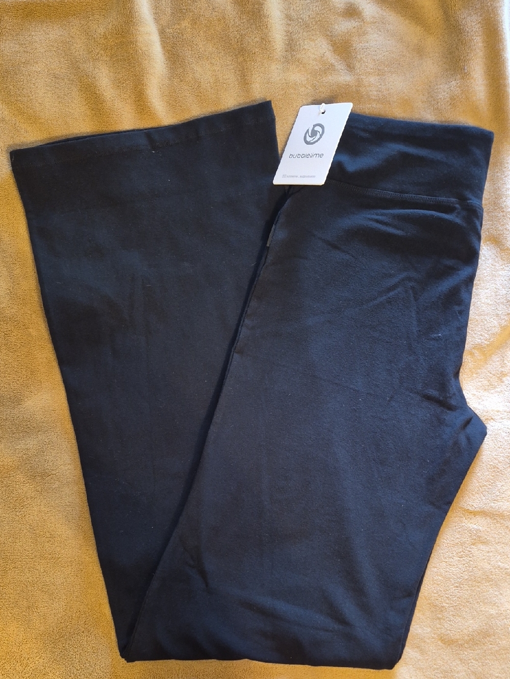 NWT Bubblelime Black Wide Leg Stretch Pants  SZ L